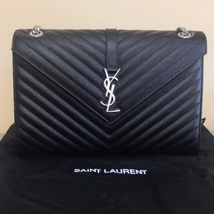 YSL Shoulder Bag (Black/Silver Hardware)